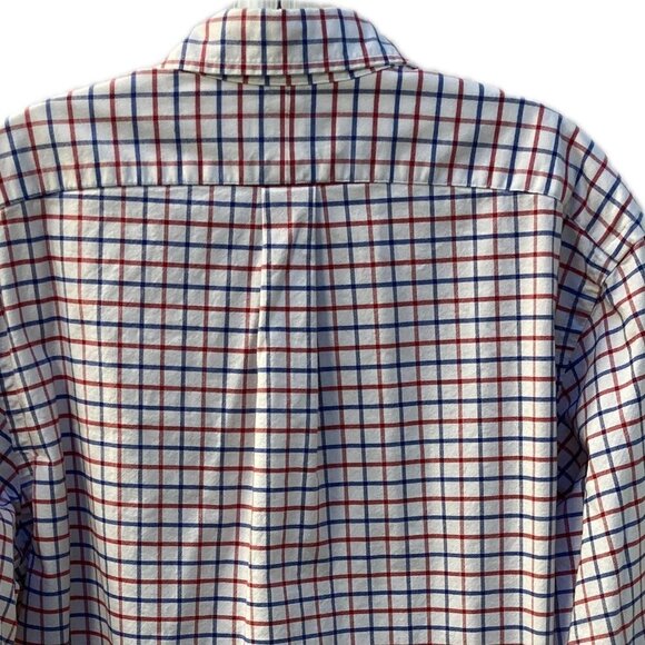 Ralph Lauren Stretch Oxford Red White Blue Button Down Long Sleeve Shirt Size XL - Picture 6 of 7